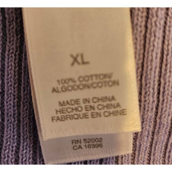 Liz Claiborne Turtle Knit Sweater Gray Lavender Cream Womens XL Career Nerd 70's - Picture 7 of 9